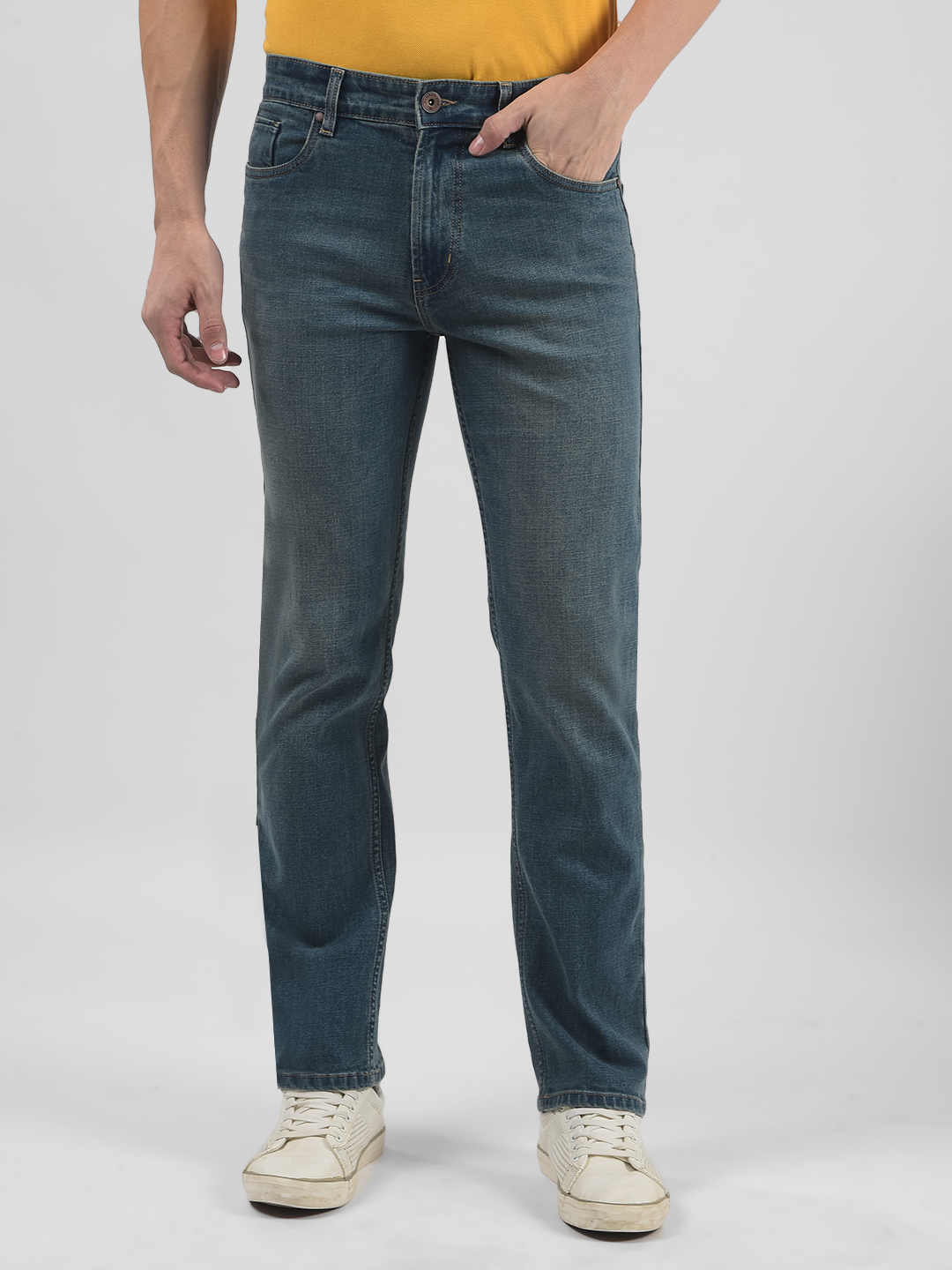 Numero Uno Men Solid Blue Jeans